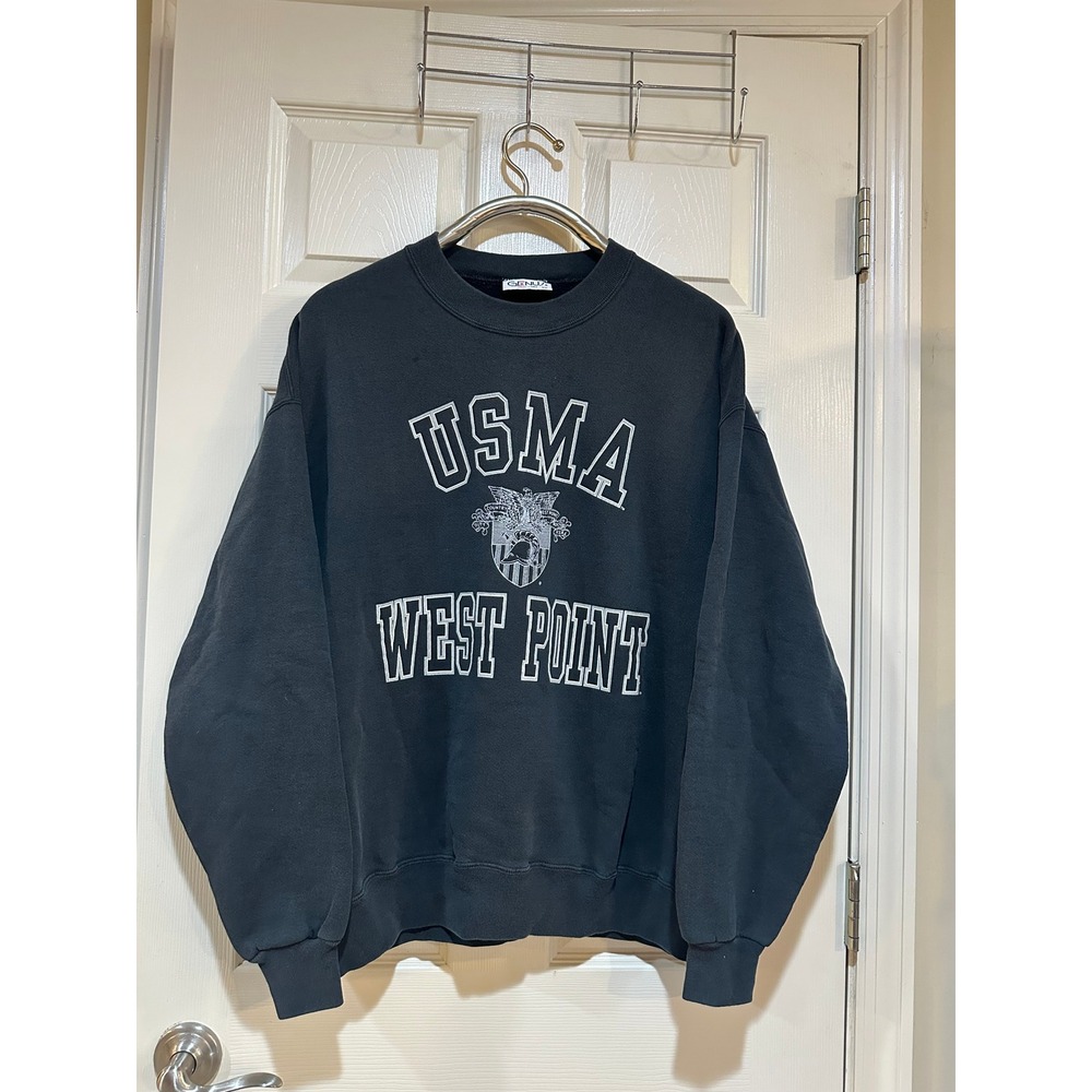 Vintage‎ Genus USMA West Point Crewneck Sweatshirt Black XL Made in USA Pullover
